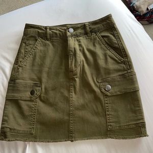Garage green jean skirt
